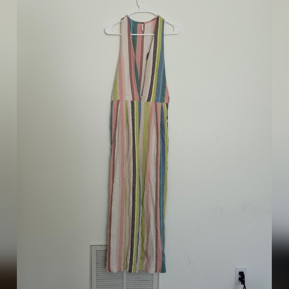 Free People Multicolor Striped Sleeveless Jumpsuit